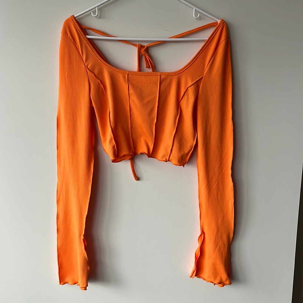 Orange crop top